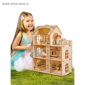 Домик для кукол из берёзовой фанеры «Забава», без мебели