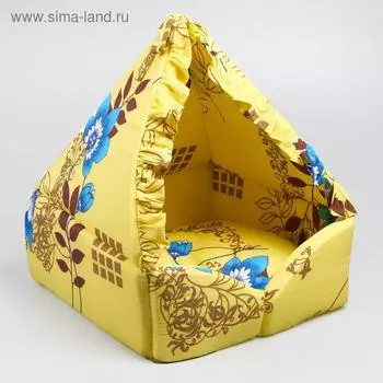 Домик "Люлька", закрытый, 40х40х45 см, желтый оттенок