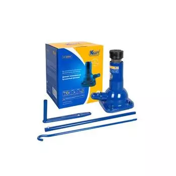 Домкрат бутылочный KRAFT KT 800056, механический, высота подъема 197-408 мм, 2 т