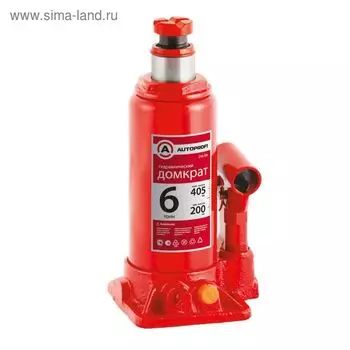Домкрат гидравлический AUTOPROFI DG-06, бутылочный, 6 тонны, высота подъёма 405 мм