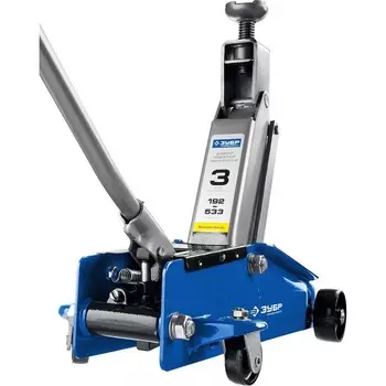 Домкрат подкатной ЗУБР 43055-3, высокий подъем, Т-77, 3т, 192-533 мм