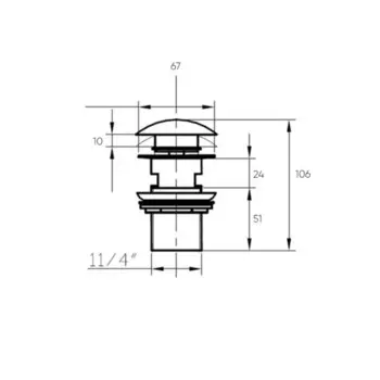 Донный клапан Bronze de Luxe 1001/1G, для раковины, с переливом, керамика/латунь, зеленый