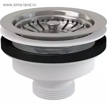 Донный клапан для мойки Alcaplast A37, 6/4", решётка d=115 мм из нержавеющей стали