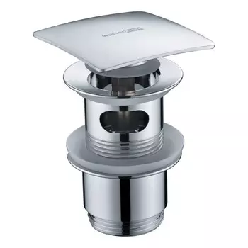Донный клапан для раковины WasserKRAFT A105, Push-up, перелив, латунь, хром