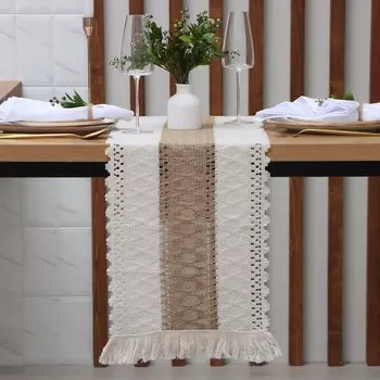 Дорожка Этель сканди цв.коричневый 32*150 см, 50% хлопок 50% лен