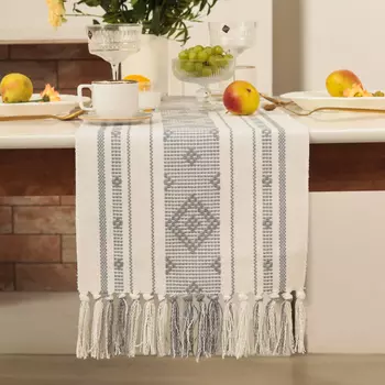 Дорожка «Этель. Сканди», серая, 38150 см, 50% хлопок, 50% лён