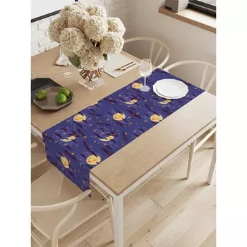 Дорожка на стол «Хитрая луна и месяц», оксфорд, размер 40х145 см