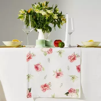 Дорожка на стол Этель Bloom, 40149 см, 100% хлопок, репс 210 г/м, белая