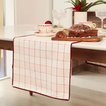 Дорожка на стол Этель Bright cage 40149 см, 100% хлопок, рогожка 186 г/м, бежевая