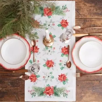 Дорожка на стол новогодняя Этель "Christmas red flowers" 30х70 см, 100% хлопок, саржа 190 гр/м2