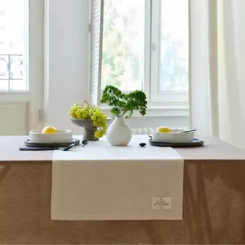 Дорожка на стол Этель ECO, молочная, 40136/+-6 см, 70% хлопок, 30% лён, 190 г/м