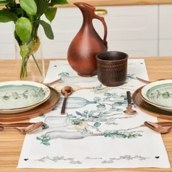 Дорожка на стол «Этель» Flower mood, вид 2, 3070 см, 100% хлопок, саржа 190 г/м