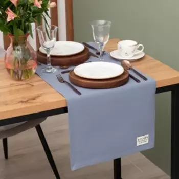 Дорожка на стол Этель Kitchen 40150 +/-5 см, синий, 100% хлопок, саржа 220 г/м