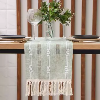 Дорожка на стол Этель зелёная 30180 см, 100% п/э