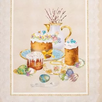 Дорожка на стол «Пасхальные куличи», 40146 см, 100% хлопок, саржа 190 г/м