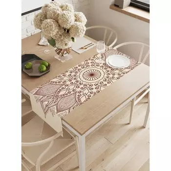 Дорожка на стол «Цветочный узор», оксфорд, размер 40х145 см