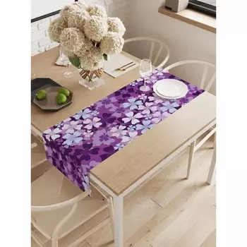 Дорожка на стол «Яркая сирень», оксфорд, размер 40х145 см