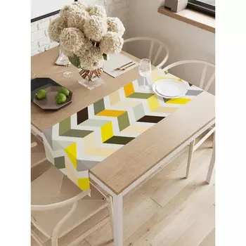 Дорожка на стол «Краски зигзага», оксфорд, размер 40х145 см