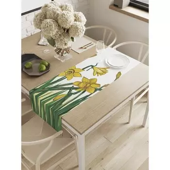 Дорожка на стол «Весенние нарциссы», оксфорд, размер 40х145 см