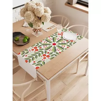 Дорожка на стол «Снежинка из веток смородины», оксфорд, размер 40х145 см