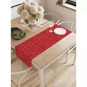 Дорожка на стол «Красное веселье», оксфорд, размер 40х145 см