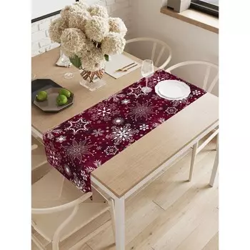 Дорожка на стол «Яркие снежинки», оксфорд, размер 40х145 см