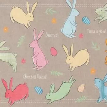 Дорожка пасхальная на стол Этель «Зайцы» 3070 см, 100% хлопок, саржа 190 г/м