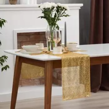 Дорожка с пайетками на стол, цв.золото, 30*120 см