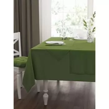 Дорожка столовая Leaf, размер 40х140 см, цвет зеленый