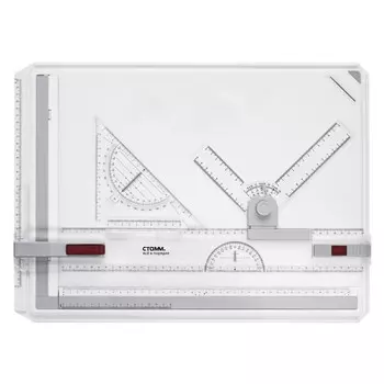 Доска для черчения А3 "СТАММ", рейсшина, треугольник, набор уголков, с зажимом