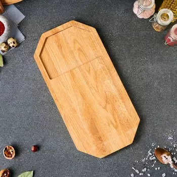 Доска для нарезки и подачи "Плот", 20 х 40 см, массив дуба