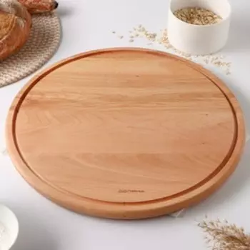 Доска для пиццы деревянная Доляна, d=40 см, массив бука