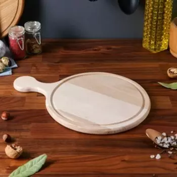 Доска для пиццы с ручкой, 25х35 см, h=14 мм, массив бука