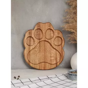 Доска для подачи авторская «Лапа Тигра», 19222 см, натуральный дуб