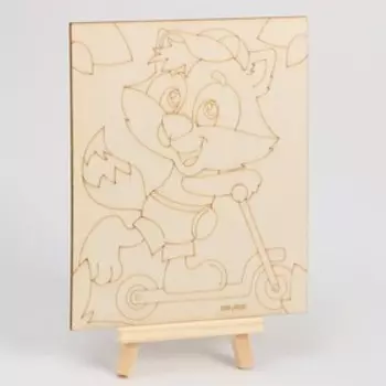 Доска для рисования и выжигания «Енот» 0,5 14,8 17,6 см