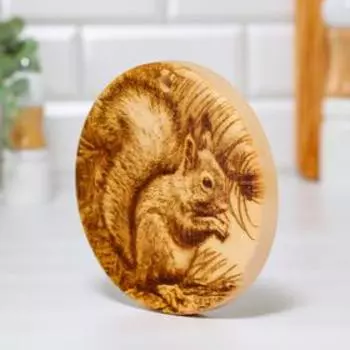 Доска из массива кедра «Бельчонок», круглая, 18 18 см