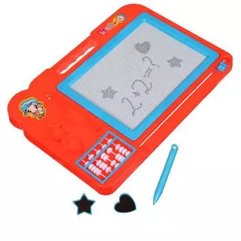 Доска магнитная прямоугольная со счётами, 2 печати, чёрная крошка, МИКС