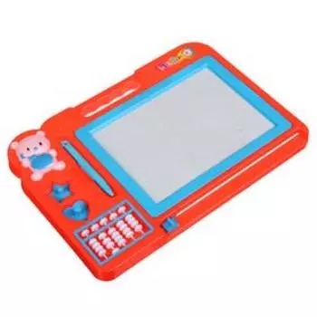 Доска магнитная "Зверек" с чёрной крошкой, счёты и 2 печати в комплекте, цвета МИКС