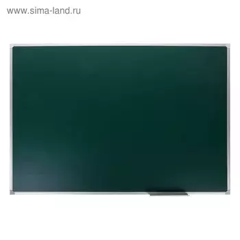 Доска магнитно-меловая 100150 см, ЗЕЛЁНАЯ, Calligrata СТАНДАРТ, в алюминиевой рамке, с полочкой