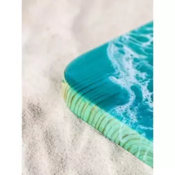 Доска разделочная деревянная авторская Adelica, с эпоксидной пищевой смолой, 17382,5 см, цельный кедр, рисунок МИКС