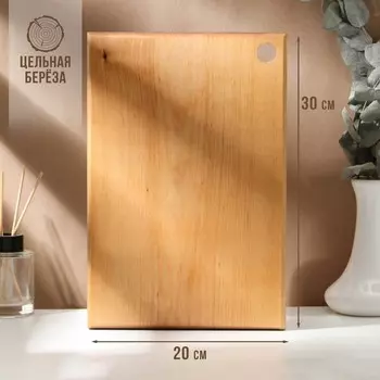 Доска разделочная деревянная с отверстием Adelica, 30202 см, покрыта маслом, цельная берёза