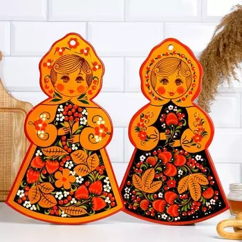 Доска разделочная «Девочка», 2534 см, хохлома