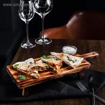 Доска разделочная деревянная, для подачи на ножках из натурального кедра Magistro, 38176.5 см, обожжённая