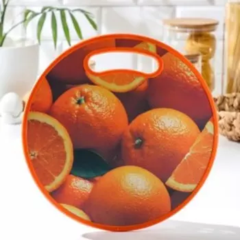 Доска разделочная пластиковая Доляна «Апельсины», d=30 см