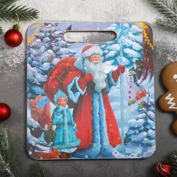 Доска разделочная Доляна «Дед Мороз в лесу»