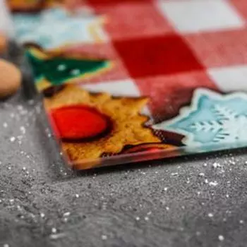 Доска разделочная стеклянная Доляна «Новогодняя выпечка», 3020 см