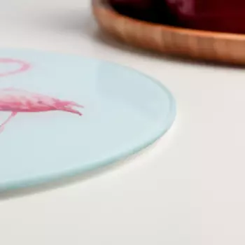 Доска разделочная Доляна «Влюблённые фламинго», d=20 см