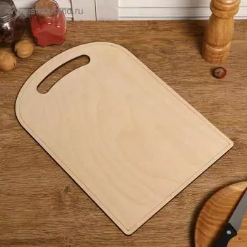 Доска разделочная двухсторонняя, цилиндровая, ручка вырез, 34×24×0.6 см