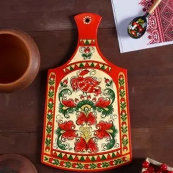 Доска разделочная «Фигурная», 18×0,8×31 см, борецкая роспись