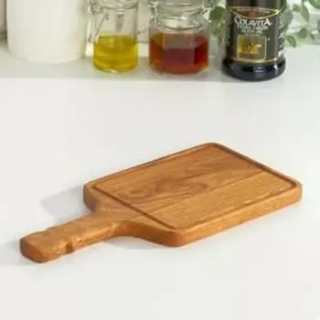 Доска разделочная и сервировочная из массива дуба "Виски", 27х13х1,5 см, коричневая